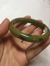 Load image into Gallery viewer, 53.2mm certified type A 100% Natural green/yellow with dark green floating flowers Jadeite Jade bangle PC104-9106
