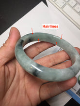 Load image into Gallery viewer, 59mm Certified Type A 100% Natural icy watery light green dark green Jadeite Jade bangle BP37-8908
