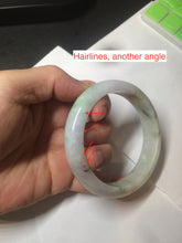 Load image into Gallery viewer, 58mm certified 100% natural light green/purple/yellow (Fu Lu Shou) jadeite jade bangle AZ135-1464
