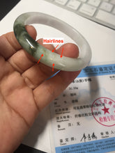 Load image into Gallery viewer, 52mm certified Type A 100% Natural sunny green yellow brown white oval Jadeite Jade bangle Q138-1727
