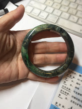 Load image into Gallery viewer, 59mm certificated Type A 100% Natural dark green/brown/black Jadeite Jade bangle AA103-9776
