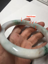 Load image into Gallery viewer, 75mm certified Type A 100% Natural light green purple red with green floating flowers plus size Jadeite Jade bangle AY97-9628
