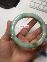 Load image into Gallery viewer, 60.5mm certified type A 100% Natural sunny green/white Jadeite Jade bangle B115-8218
