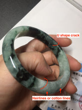 Load image into Gallery viewer, 58.9mm Certified Type A 100% Natural suny green dark green Jadeite Jade bangle BP32-8237
