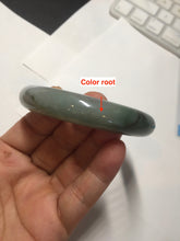 Load image into Gallery viewer, 57.5mm Certified 100% natural Type A icy watery oily dark green/gray(油青) jadeite jade bangle PC119-0352
