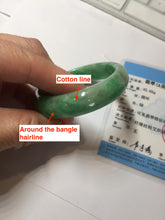 Load image into Gallery viewer, 49mm certified 100% natural Type A sunny green jadeite jade bangle BS85-9901
