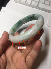 Load image into Gallery viewer, 59.7mm certified Type A 100% Natural sunny green white purple Jadeite Jade bangle BQ47-4134
