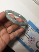 Load image into Gallery viewer, 54mm Certified Type A 100% Natural  light green round cut Jadeite Jade bangle Y161-2850
