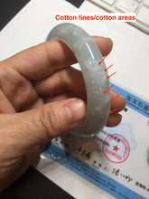 Load image into Gallery viewer, 55mm 100% natural type A icy watery light green yellow jadeite jade bangle Y155-5249
