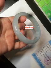 Load image into Gallery viewer, 57.4mm Certified 100% natural Type A icy watery green/white/gray jadeite jade bangle AY70-0343
