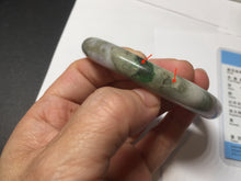 Load image into Gallery viewer, 58.5mm Certified Type A 100% Natural light green/sunny green/brown/black/purple(Rocky Mountain Dusk) chubby round cut Jadeite bangle PD87-1090
