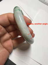 Load image into Gallery viewer, 56mm certified 100% natural icy watery light white/sunny green jadeite jade bangle BN72-3878
