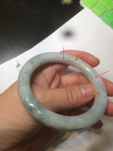 Load image into Gallery viewer, 56.5mm Certified 100% natural Type A light green round cut jadeite jade bangle R91-4067
