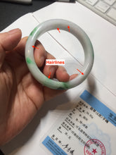 Load image into Gallery viewer, 56.5mm certified Type A 100% Natural sunny green/purple/white(白底青) Jadeite Jade bangle BF141-4072
