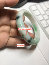 Load image into Gallery viewer, 58mm Certified Type A 100% Natural sunny green/white Jadeite Jade bangle BN16-7069
