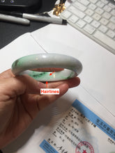 Load image into Gallery viewer, 56.5mm certified Type A 100% Natural sunny green/purple/white(白底青) Jadeite Jade bangle BF141-4072
