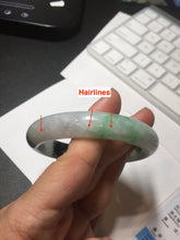 Load image into Gallery viewer, 56.9mm 100% natural Type A sunny green white purple jadeite jade bangle BN6-8241
