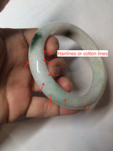 Load image into Gallery viewer, 57mm certified Type A 100% Natural green/red/white jadeite jade bangle BF38-1465
