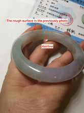 Load image into Gallery viewer, 53.8mm certified 100% natural Type A icy water light green/pule/brown/gray(FU LU SHOU) jadeite jade bangle BP159-5038
