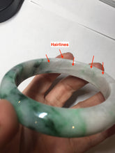 Load image into Gallery viewer, 59.7mm certified Type A 100% Natural sunny green white purple Jadeite Jade bangle BQ47-4134
