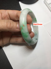 Load image into Gallery viewer, 58mm Certified Type A 100% Natural sunny green/white Jadeite Jade bangle BN16-7069
