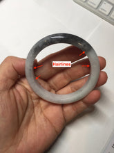Load image into Gallery viewer, 51.5mm certified Type A 100% Natural black white light green (WuJi) Half Mountain, Half Water(半山半水) Jadeite Jade bangle PB158-5849
