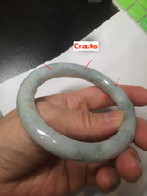 Load image into Gallery viewer, 56.5mm Certified 100% natural Type A light green round cut jadeite jade bangle R91-4067
