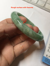 Load image into Gallery viewer, 59mm Certified Type A 100% Natural sunny green gray Jadeite Jade bangle BG236-9898
