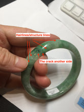 Load image into Gallery viewer, 59mm certified Type A 100% Natural sunny green white gray Jadeite Jade bangle BS80-9893
