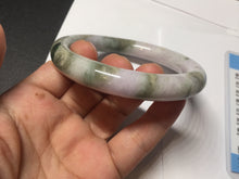 Load image into Gallery viewer, 58.5mm Certified Type A 100% Natural light green/sunny green/brown/black/purple(Rocky Mountain Dusk) chubby round cut Jadeite bangle PD87-1090
