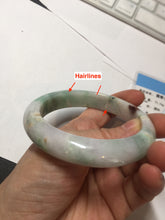 Load image into Gallery viewer, 59.5mm certified Type A 100% Natural light green sunny green red light purple Jadeite Jade bangle BF143-5283
