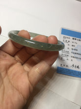 Load image into Gallery viewer, 55mm Certified Type A 100% Natural icy watery light green/dark green/black round cut Jadeite bangle PD109-8541
