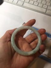 Load image into Gallery viewer, 53.6mm certified 100% natural type A white/sunny green round cut jadeite jade bangle AU38-9812
