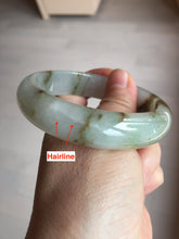 Load image into Gallery viewer, 57mm Certified type A 100% Natural icy watery light green brown The illusionary world Jadeite bangle BL116-9434
