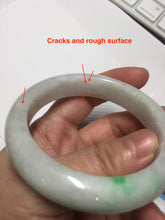 Load image into Gallery viewer, 53.2mm certificated Type A 100% Natural sunny green white(白底青) Jadeite Jade bangle BN74-3873
