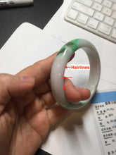 Load image into Gallery viewer, 卖了  57mm certified Type A 100% Natural sunny green/purple/white(白底青) Jadeite Jade bangle BF138-4073
