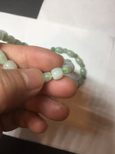 Load image into Gallery viewer, 100% natural type A icy watery light green olive shape(LU LU TONG) beads jadeite jade bracelet group BP147
