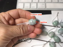 Load image into Gallery viewer, 13.3-13.5mm Type A 100% Natural sunny green/white/light purple olive shape Jadeite Jade LuluTong (Every road is smooth) bead pendant group BP154
