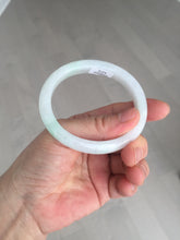 Load image into Gallery viewer, 50mm certified 100% natural Type A icy watery sunny green white (白底青) jadeite jade bangle BN69-9372
