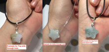 Load image into Gallery viewer, Type A 100% Natural light green/white/purple jadeite Jade star Pendant necklace group F152
