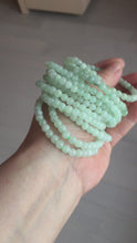 Load and play video in Gallery viewer, 4.7mm 100% natural type A light green white jadeite jade beads bracelet for size 50-55mm hand group BP155
