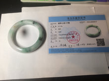 Load image into Gallery viewer, 56.7mm certified 100% natural type A sunny green/white jadeite jade bangle BK71-5217
