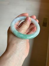 Load image into Gallery viewer, 57mm certified Type A 100% Natural sunny green/white/purple Jadeite Jade bangle L146-5350
