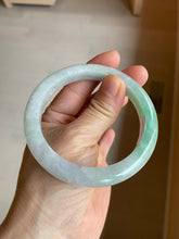 Load image into Gallery viewer, 57mm certified Type A 100% Natural sunny green/white/purple Jadeite Jade bangle L146-5350
