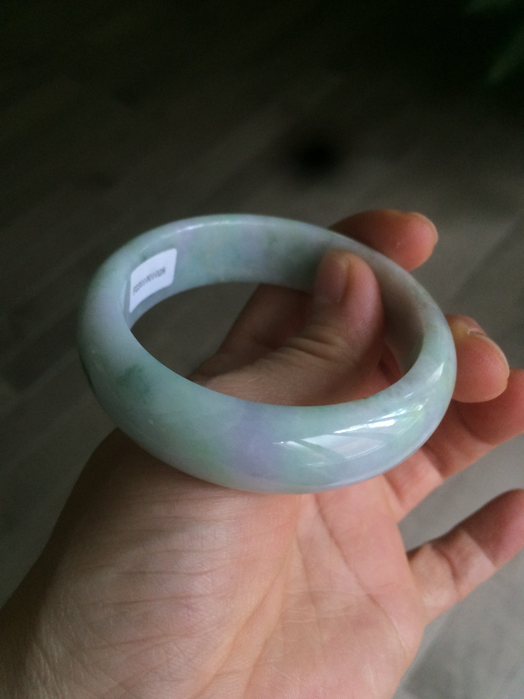 52.9mm certificated Type A 100% Natural light green/purple/yellow spring garden Jadeite Jade bangle E61-1028