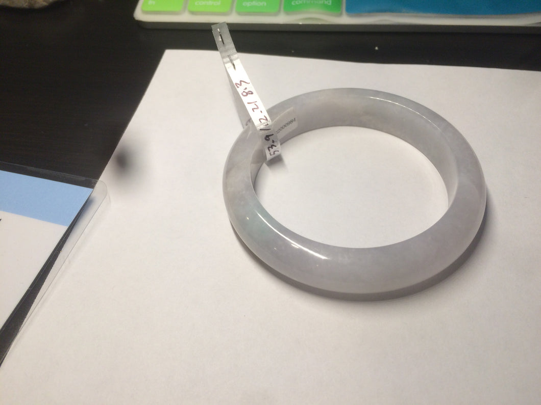 53.4mm 100% natural certified light green/white/light purple jadeite jade bangle A72-0984