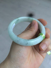 Load image into Gallery viewer, 54.6mm certified type A 100% Natural green/white Jadeite Jade bangle L129-4939
