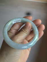 Load image into Gallery viewer, 53.2mm certified type A 100% Natural green/purple/gray Jadeite Jade bangle G109-3537
