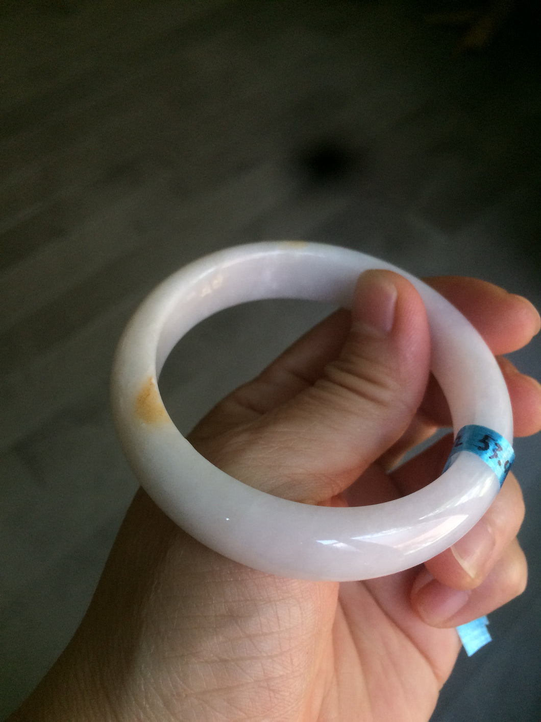53.4mm 100% natural certified yellow/white/light purple jadeite jade bangle AS38-5122