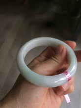 Load image into Gallery viewer, 57mm certified type A 100% Natural white green jadeite jade bangle AD52-9288
